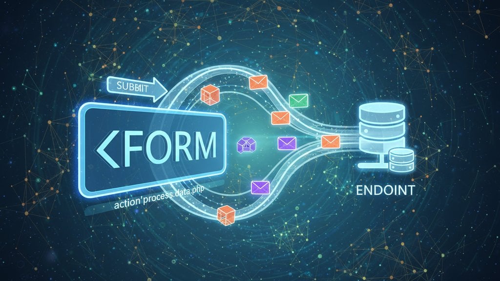 HTML form action attribute pointing to a form endpoint URL — code example showing method POST