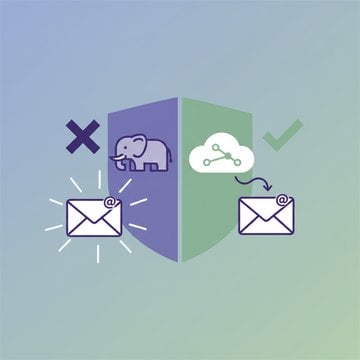 Modern illustration comparing PHP and serverless form solutions with interconnected nodes and digital pathways on a bright, professional background.